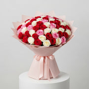 71 Red, Pink, White Roses